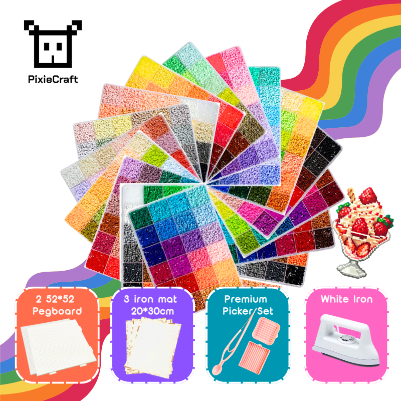 PixieBeads Starter Combo Box Set (all-in-one) - 60,000 Mini Fuse Beads 2.6mm