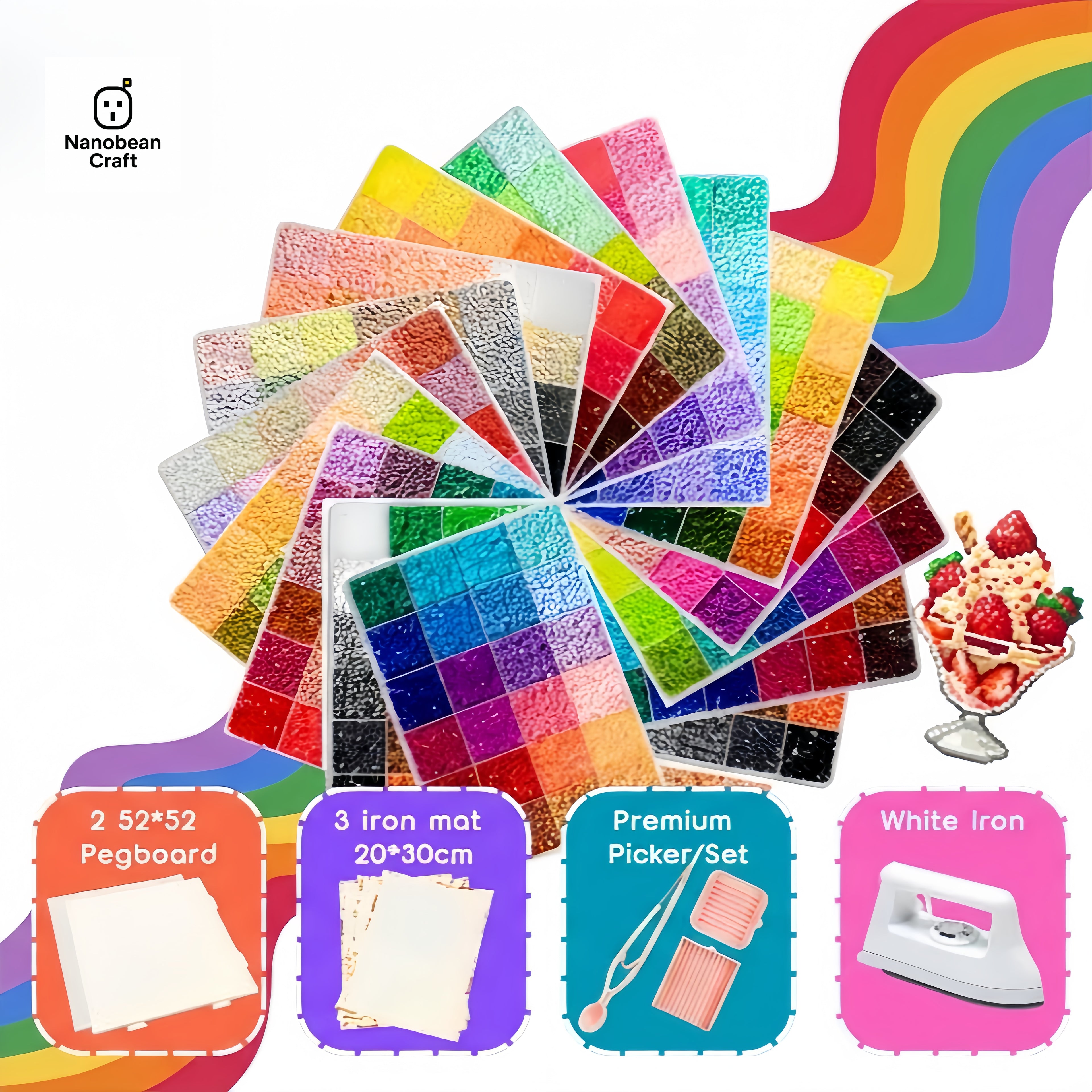 NanoBeads Combo Box - 60,000 Mini Fuse Beads 2.6mm