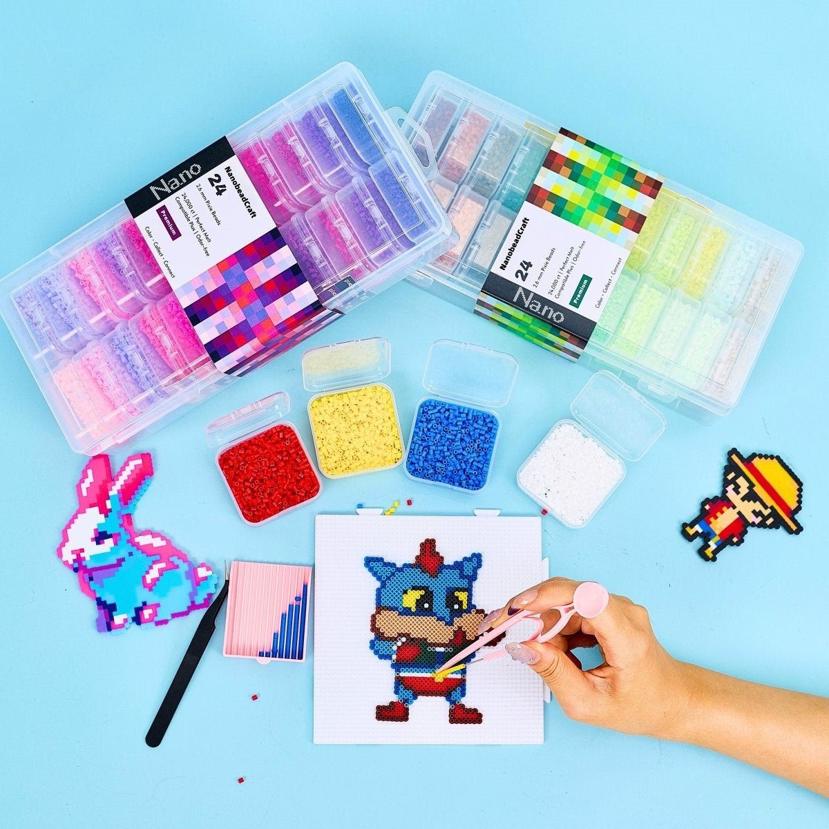 24000 pcs Essential 24 Nano Beads Box【Mono Chic】- Mini Fuse Beads 2.6mm