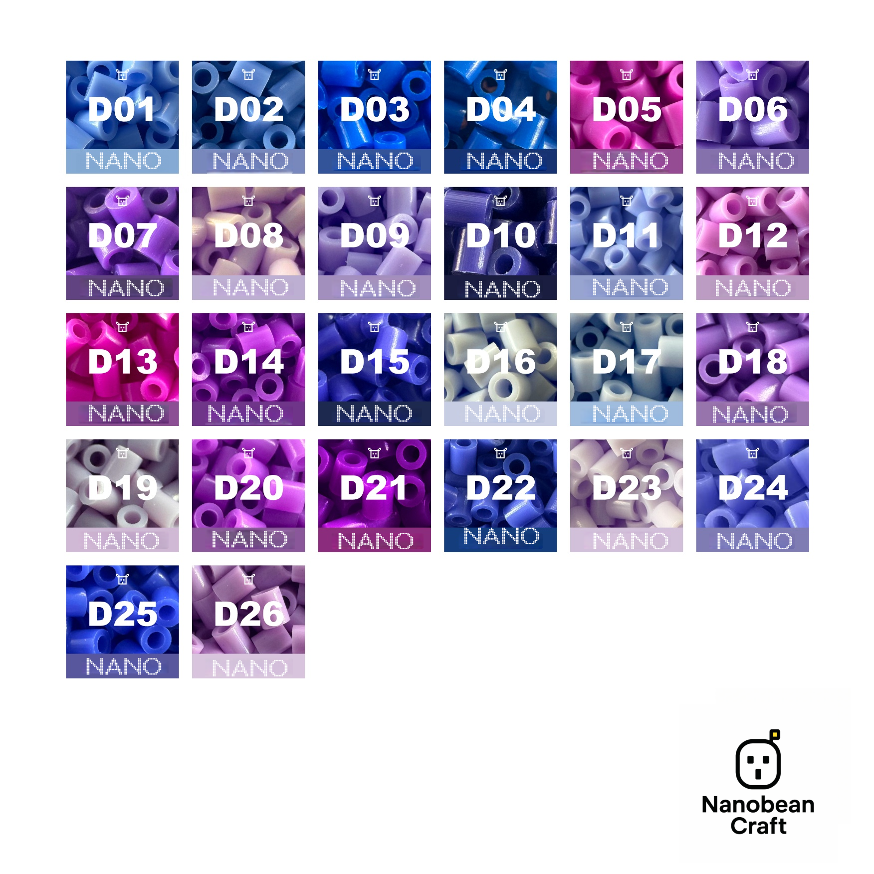 Pure Nano Beads Refill 1000ct - Palette D (Twilight Purples)