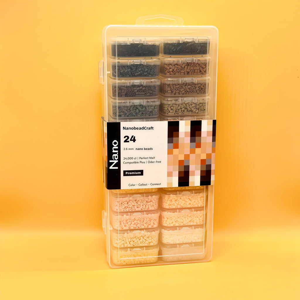 24000 pcs Essential 24 Nano Beads Box【Mono Chic】- Mini Fuse Beads 2.6mm