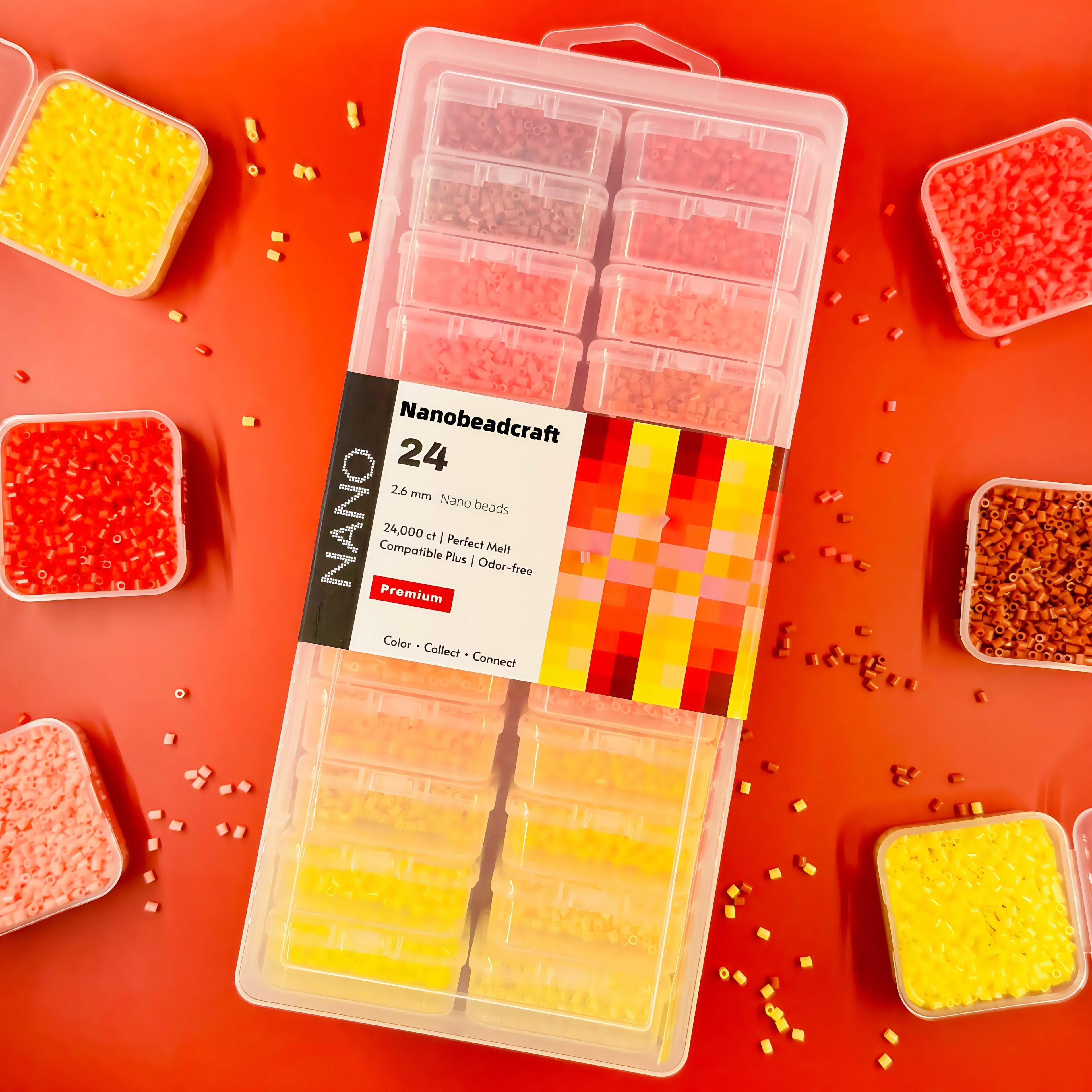 24000 pcs Essential 24 NanoBeads Box【Sunset Glow】- Mini Fuse Beads 2.6mm