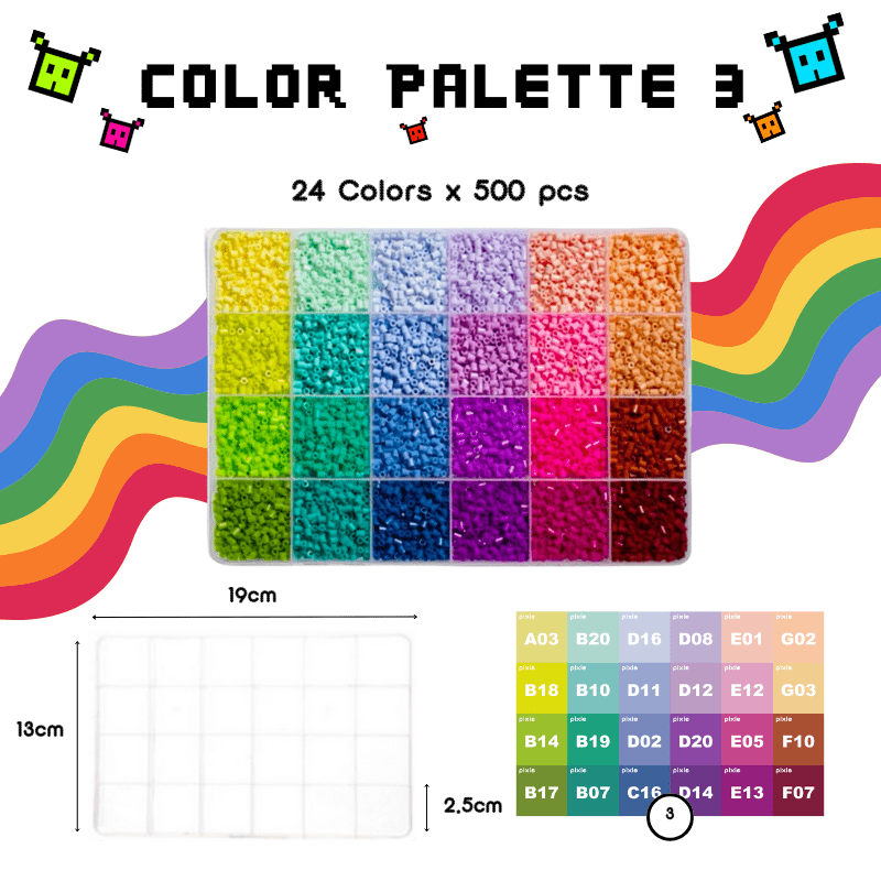 PixieBeads Combo Box - 60,000 Mini Fuse Beads 2.6mm