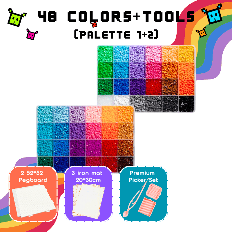 PixieBeads Starter Combo Box Set (all-in-one) - 60,000 Mini Fuse Beads 2.6mm