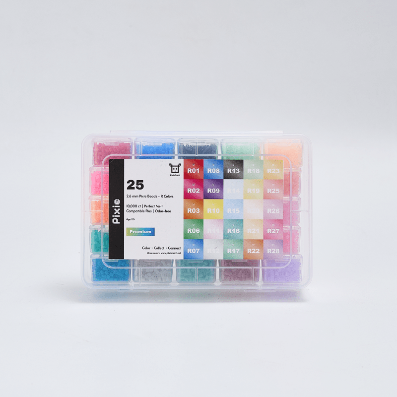 PixieBeads Premium Combo (Pearlescent + Transparent - 50 Colors) - 20,000 ct Premium 2.6mm Fuse Beads