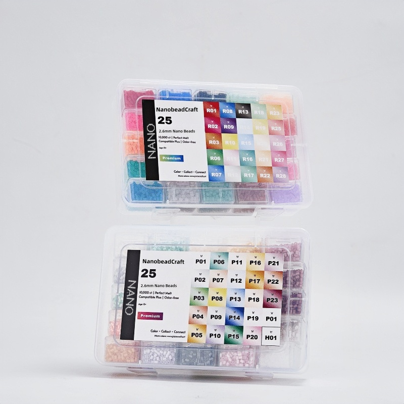 NanoBeads Premium Combo (Pearlescent + Transparent - 50 Colors) - 20,000 ct Premium 2.6mm Fuse Beads