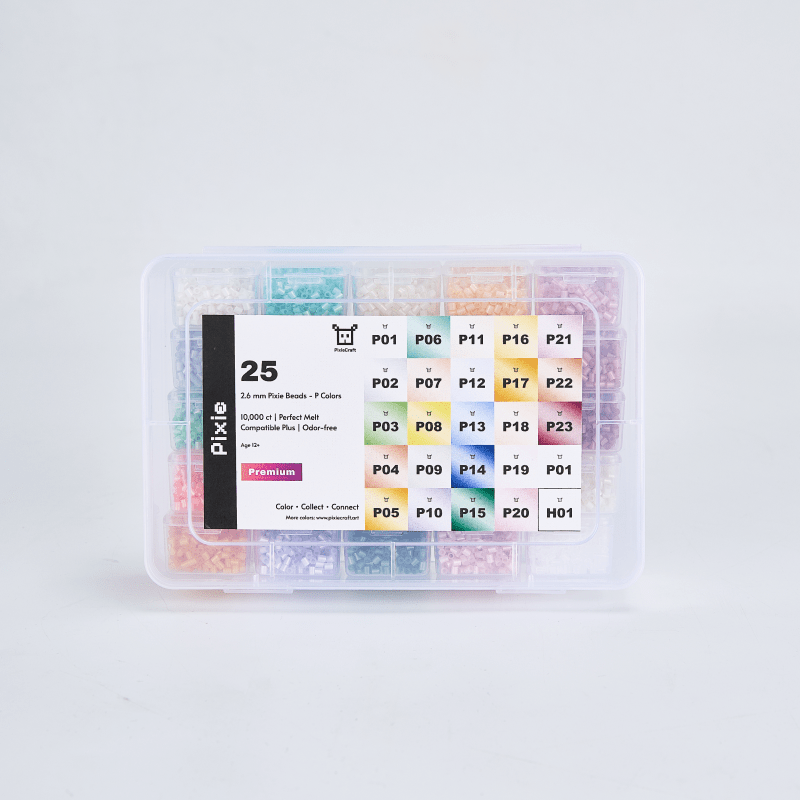 PixieBeads Premium Combo (Pearlescent + Transparent - 50 Colors) - 20,000 ct Premium 2.6mm Fuse Beads