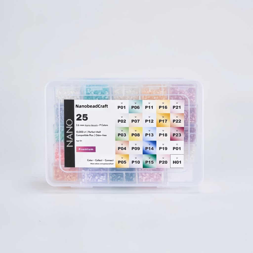 NanoBeads Premium Combo (Pearlescent + Transparent - 50 Colors) - 20,000 ct Premium 2.6mm Fuse Beads