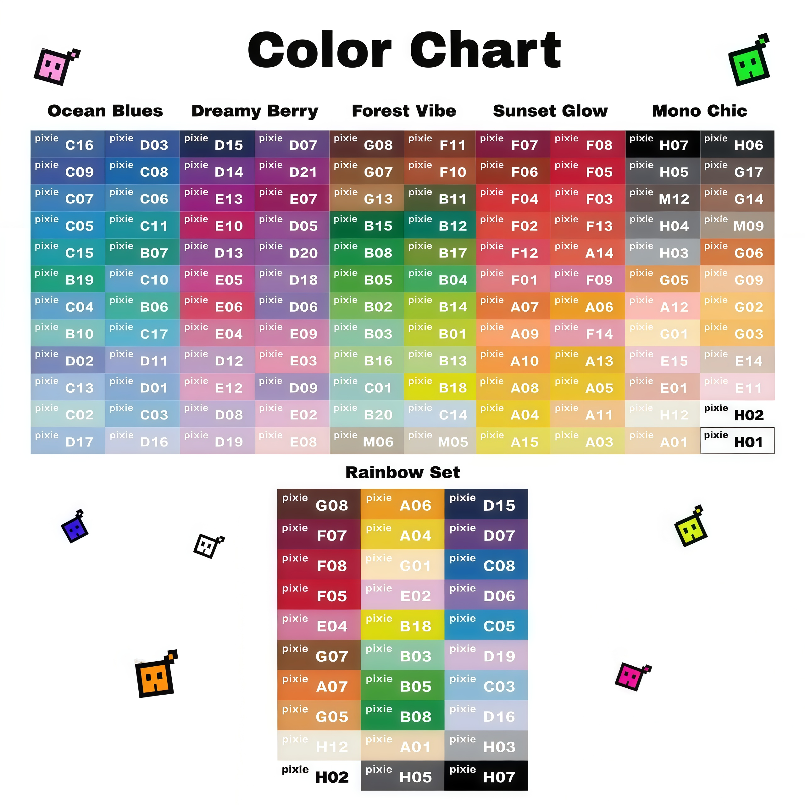 24000 pcs Essential 24 PixieBeads Box【Forest Vibes】- Mini Fuse Beads 2.6mm