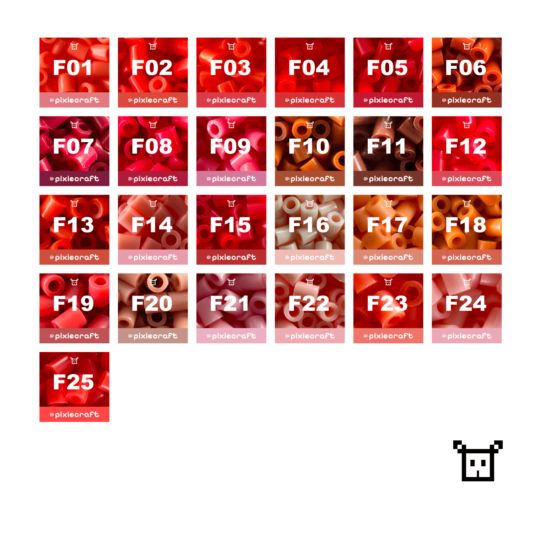 Pure Pixels Refill 1000ct - Palette F (Warm Reds)