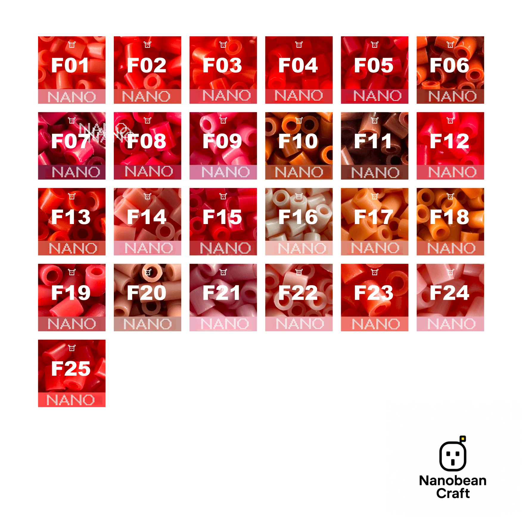 Pure Nano Beads Refill 1000ct - Palette F (Warm Reds)