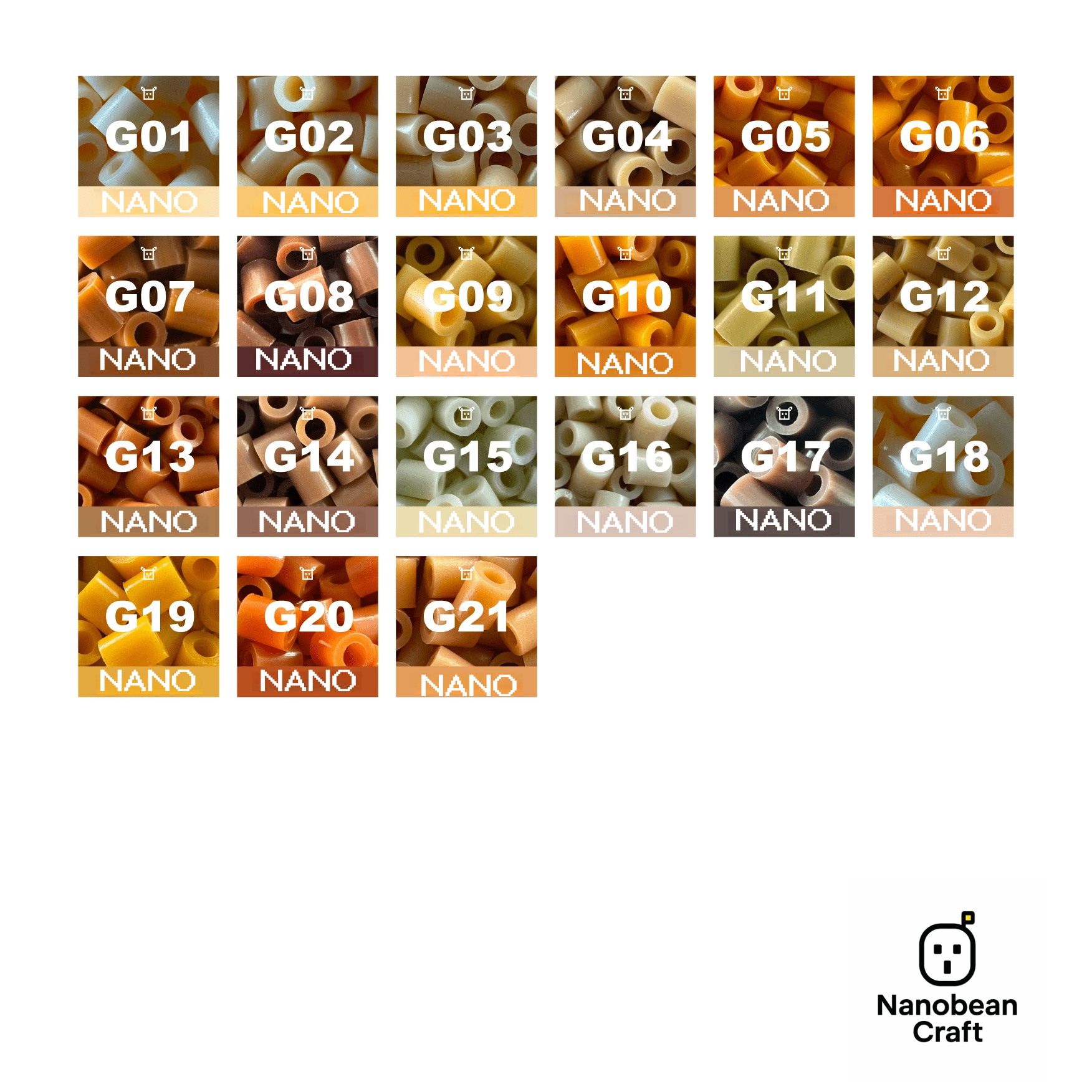 Pure Nano Beads Refill 1000ct - Palette G (Earth Tones)