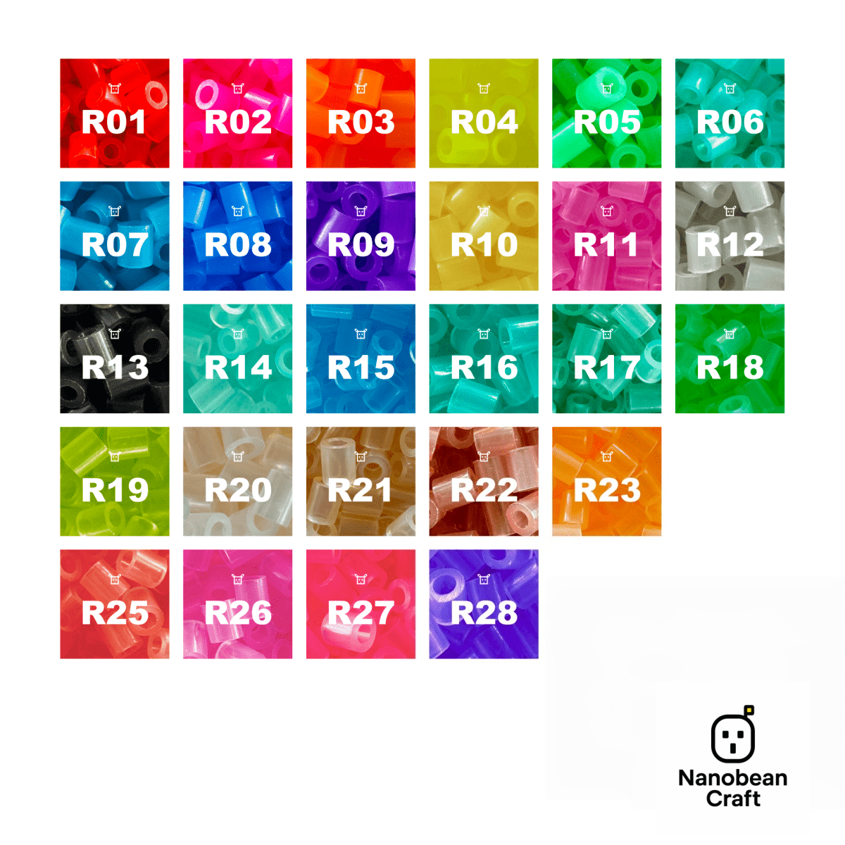 Pure Pixels Refill 1000ct - Palette R (Transparent Colors) – NanoBead Craft